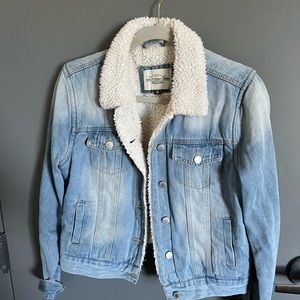 fuzzy denim jacket